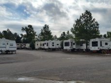 Rows of campers in front section