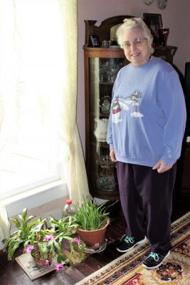 Mom with her Christmas cactus